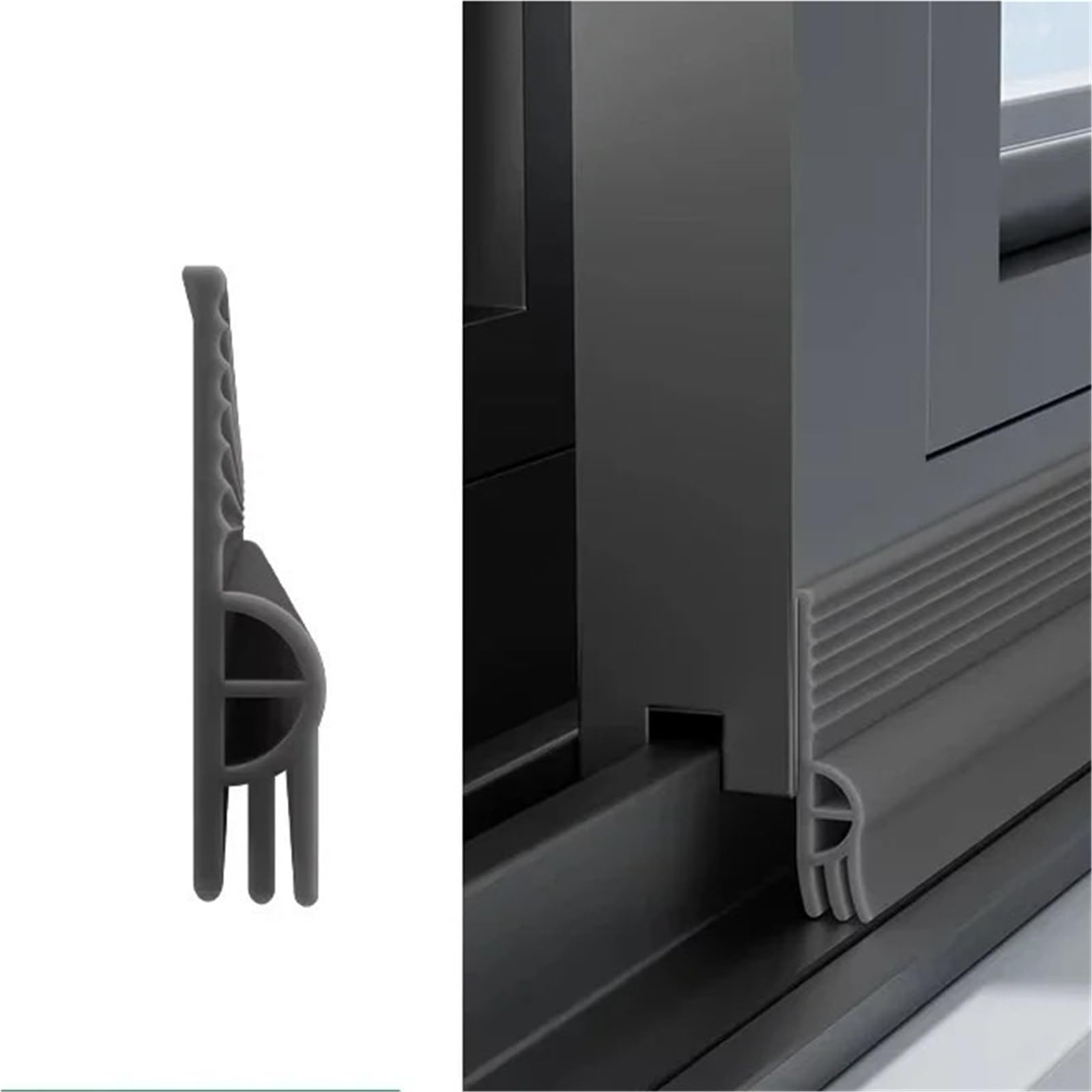 Ghhzml Dark Gray Door Bottom Seal 4M Tpe Sliding Window Seal Strip(Dark Gray)