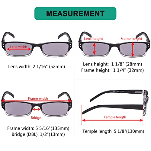 Image of Eyekepper 1.25 Reading Sunglasses Women, Grey Lens Readers for Men, 4 Pack