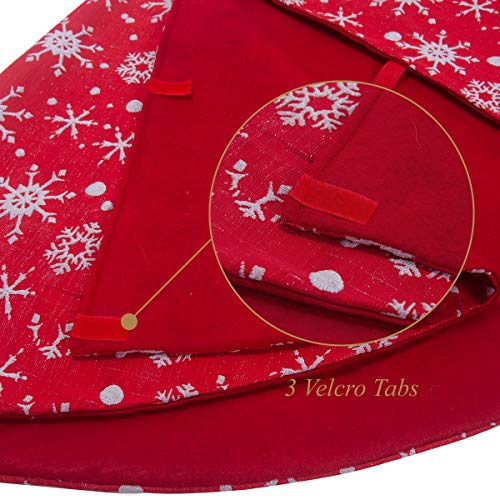 S-Deal 48 Inches Christmas Tree Skirt Double Layers Red And White Snow Carpet For Party Holiday Decorations Xmas Ornaments #TOP3