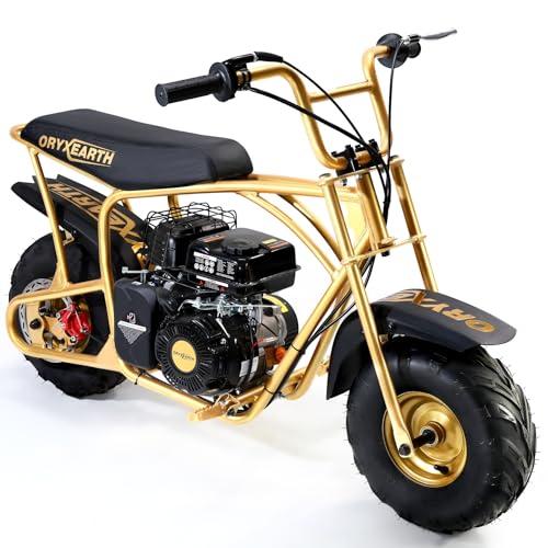 Oryxearth 99CC 4-Stroke Mini Bike Exclusive Limited Edition with Golden Frame & Rims Automatic Transmission Includes Certificate Collectible Metal Tag & Custom Cover