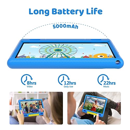Mouikei Kids Tablet 10 Inch Tablet For Kids, 2Gb+32Gb Android 12 Kids Tablet With Case, Parental Control App, Dual Camera, Educational Games, Kidoz Pre-Installed Children Tablet (Blue) #TOP3