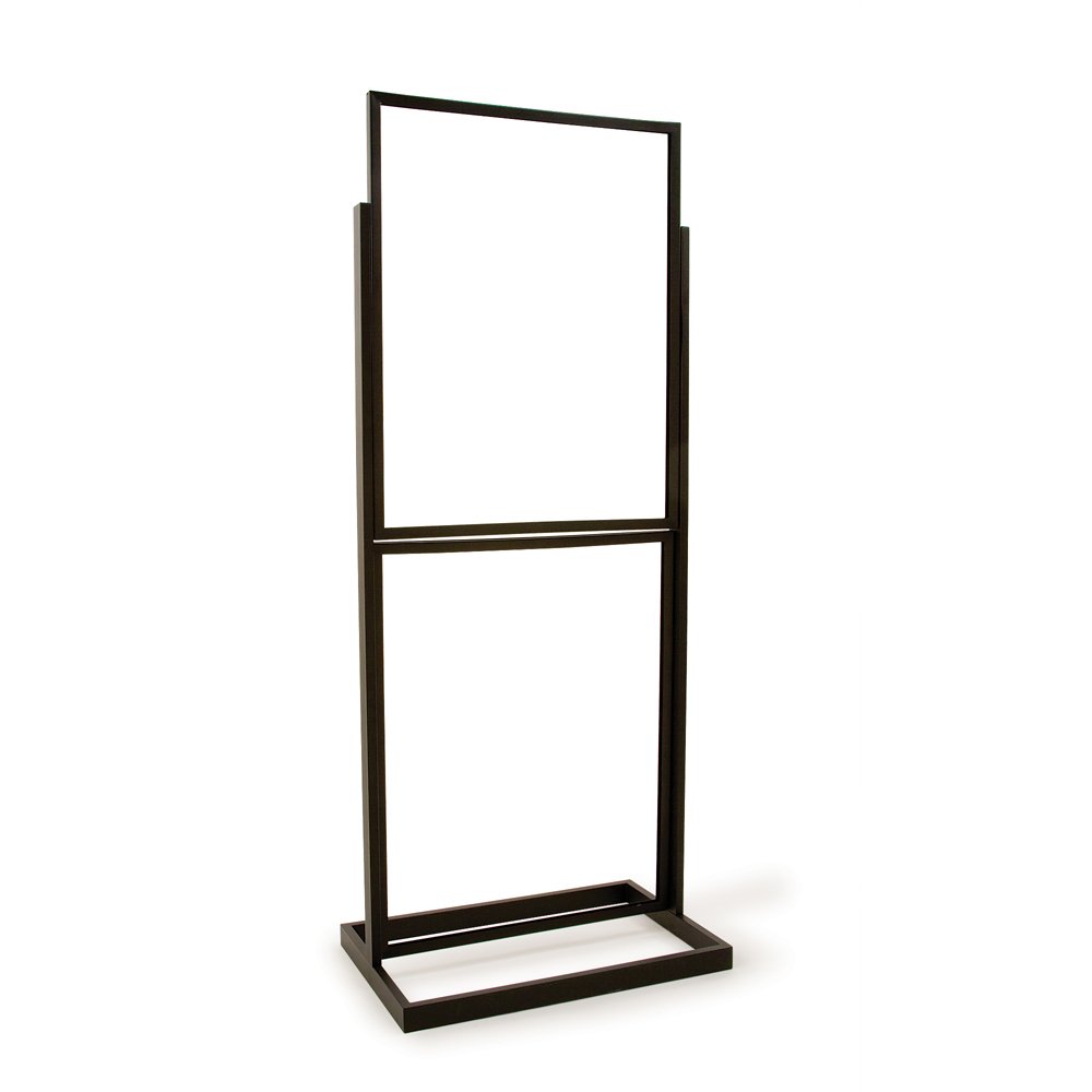 Econoco BH55/MAB Double Bulletin Sign Holder with Rectangular Tubing Base, Matte, 22" x 28", Black