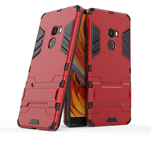 GOGME Funda para Xiaomi Mi Mix 2, Soporte Plegable Case, Rojo