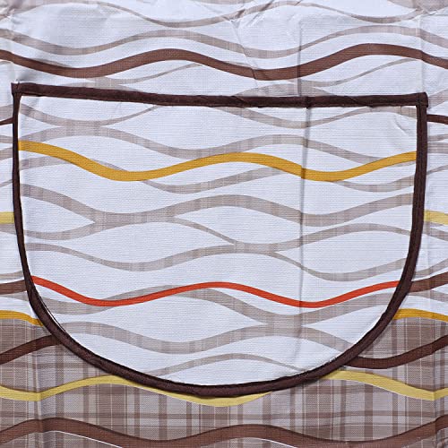 Image of Kuber Industries Apron|PVC Unique Floral & Strips Print Kitchen Chef Cloth|Waterproof Centre Pocket Apron With Tying Cord for Men & Women,Pack of 2 (Multicolor)