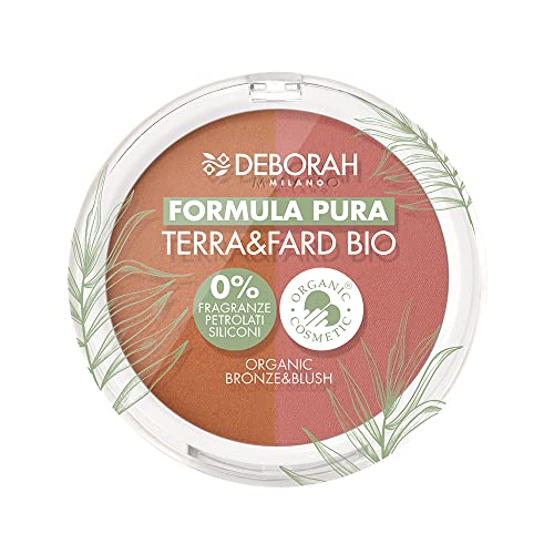 Deborah - Terra & Fard Formula Pura, con materie prime Biologiche e Vegane - Scalda il colorito e dona un finish radioso- Ideale per pelli sensibili - Colore n.3 Tan, 9 gr
