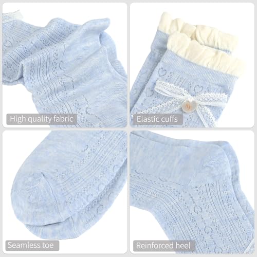 Image of Women's Cute Crew Socks, Casual Athletic Cotton Bowknot Cherry Calf Novelty Socks for Women