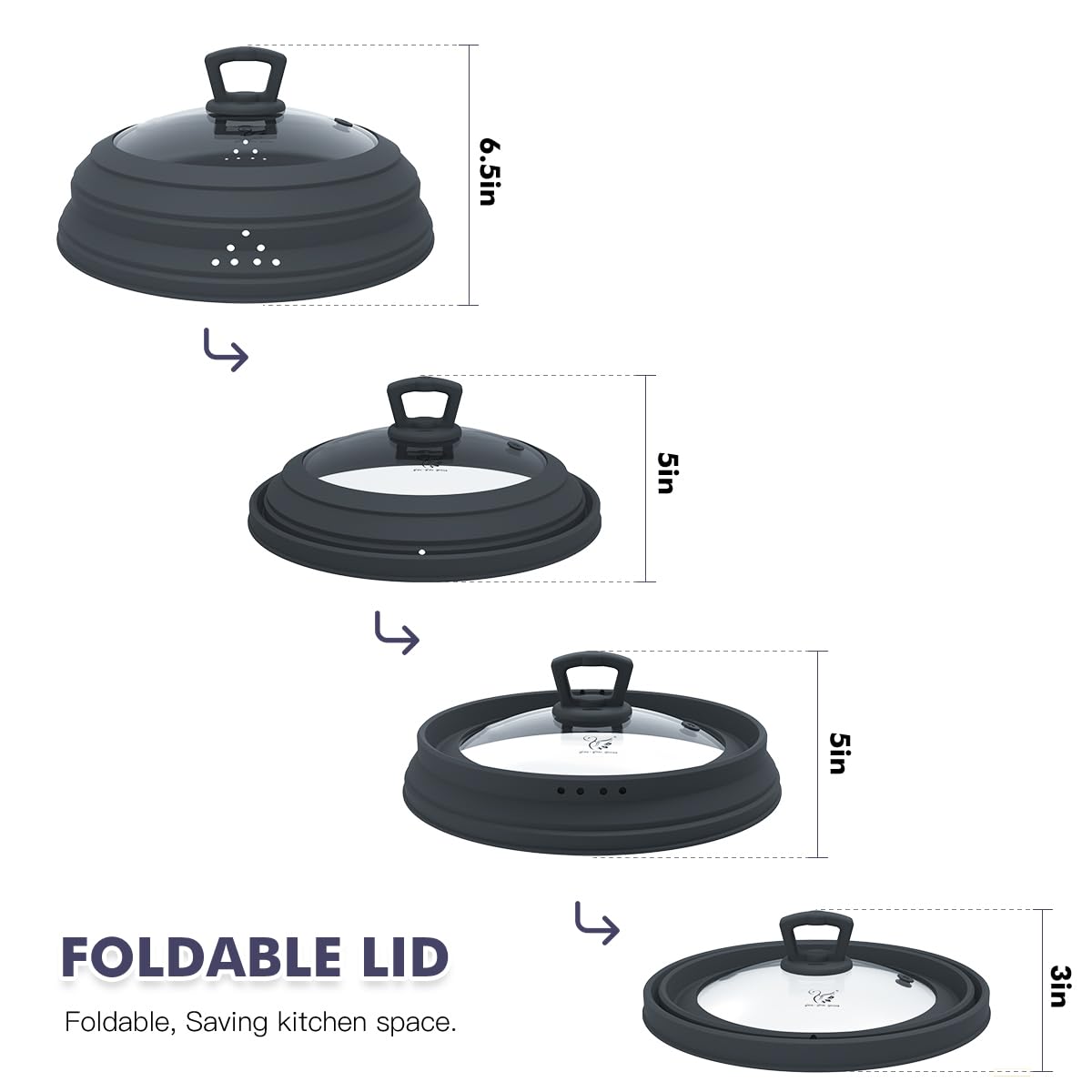 Coperchio pieghevole in silicone per piatti da cucina