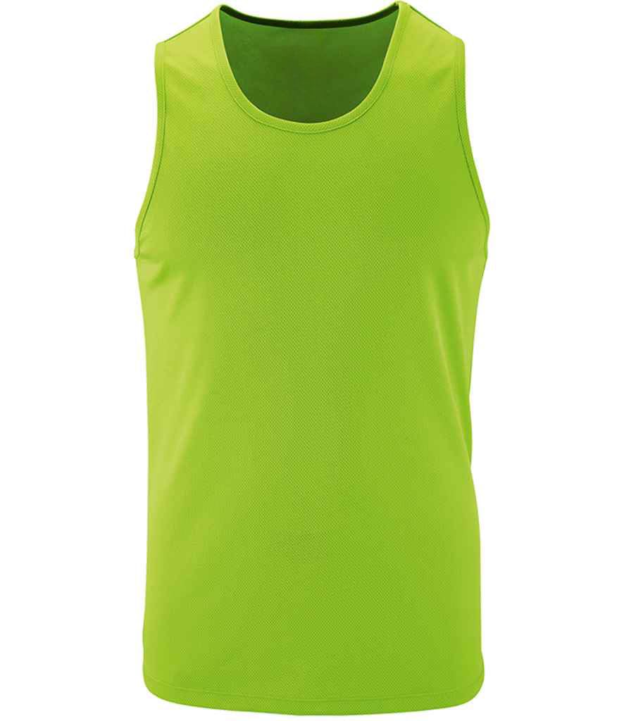 COOZO Men's Classic Sporty Performance Tank Top - Neon Green - XL