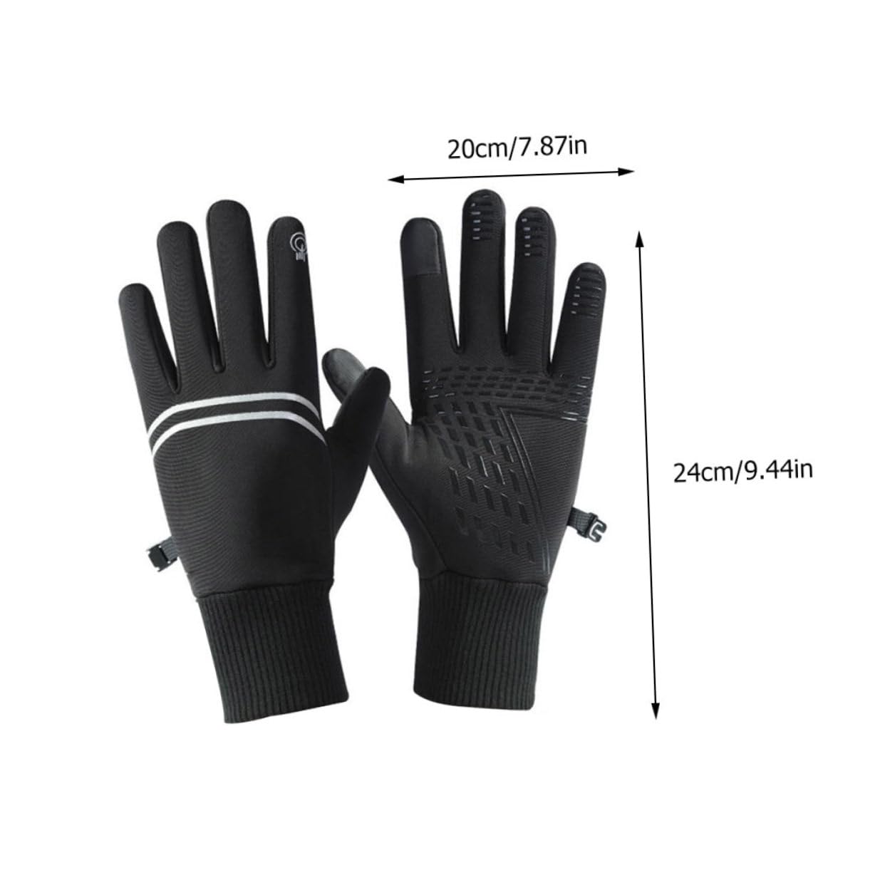 CALLARON Guanti Isolare Dita Equitazione Invernale Escursione Caldo Montagna Nero Antivento Mano Impermeabile Uomini Impermeabili Nevicare Tempo Freddo Presa Vello Maglieria Black