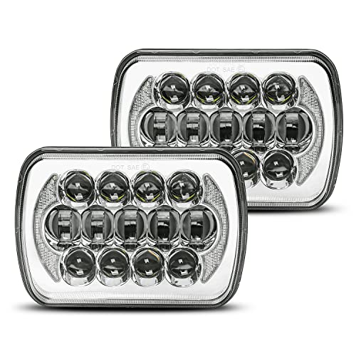 Image of LX-LIGHT 105W 1000% Bright Chorme H6054 5x7 7x6 Led Headlights DRL Anti-glare Hi /Low Sealed Beam Compatible with Jeep Wrangler YJ Cherokee XJ Trucks Ford Chevy etc