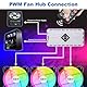 ARGB PWM Fan Hub mit Controller RUIZHI 2-in-1 ARGB Controller Hub mit 9 x 4Pin PWM Fan Connectors & 5V 3Pin Ports mit Magnetic Base und SATA Power 18 Port für RGB Beleuchtung/RGB Controller PC (Weiß)