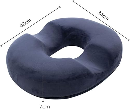 Miniatura 7 de Cojín de asiento con forma de dona, cojín para aliviar dolores de coxis, cojines de espuma viscoelástica para oficina (negro)