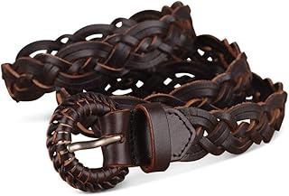 Cintura Intrecciata, Cintura In Pelle Per Jeans Da Donna, Larghezza Della Cintura In Pelle Fatta A Mano 2.3Cm