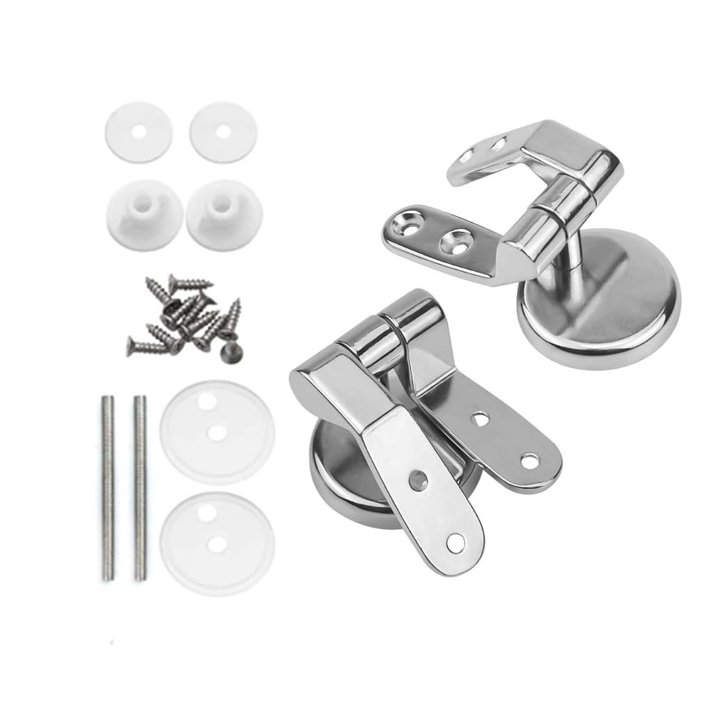 2 Pezzi Cerniere Copriwater, Cerniere Tavoletta WC, Kit Cerniera Fissa Riparazione, Copri Sedile Asse con Raccordi
