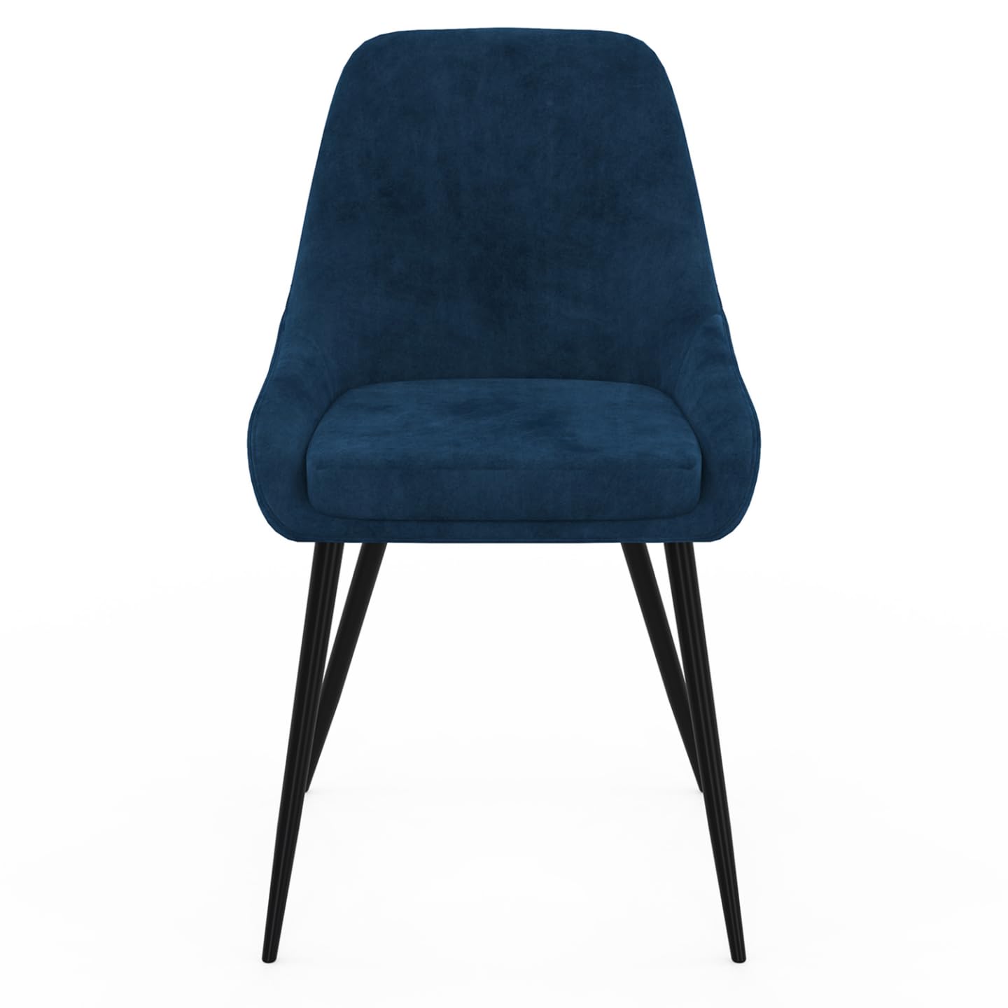 IDMarket - Lot de 4 chaises THALYA en Velours Bleu avec accoudoirs