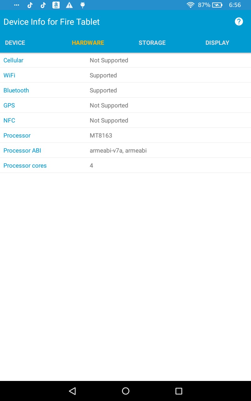 Device Info for Fire Tablet - App on Amazon Appstore