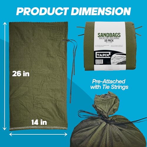 Tapix SB1426-10P-GR Empty Sandbags Military Green thumb #1