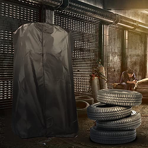Image of J&C Tire Cover Black 420D Tire Storage Bag Waterproof Spare Tire Bag Tote Protective Cover Seasonal Tire Cover (28x43in)