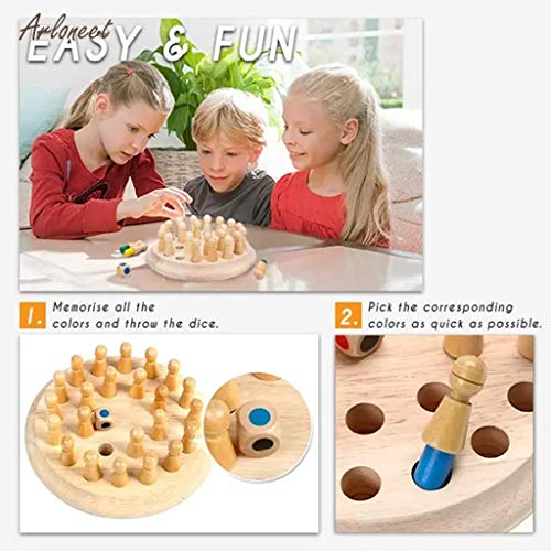 Wooden Memory Match Stick Chess Game, Color Memory Chess, Funny Block Board Game, Parent-Child Interaction Toy, Educational Intelligent Games Logic Braintease Toys For Boys And Girls Age 3 And Up #TOP5