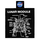 Bioworld NASA Lunar Module Print Pocket Throw Convertible Pillow/Blanket