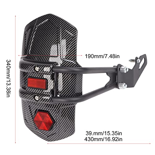 Image of Motorcycle Rear Wheel Mudguard - Carbon Fiber Style Splash Guard for 12-18 Inch Wheels, Universal Fit for Motorbike Refitting