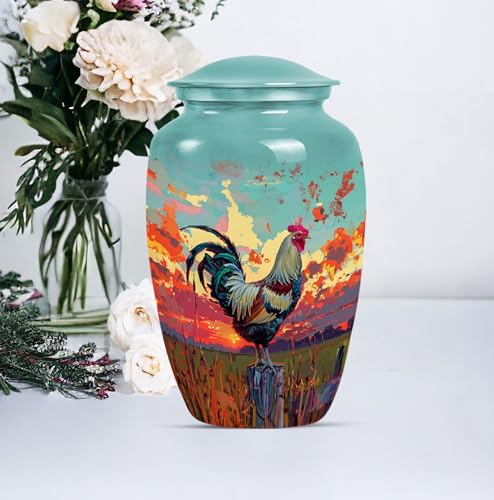 Image of Personalized Chicken - Memorial Urns for Mom & Dad - Funeral Ash Urns Large - 10 Inch - Large with Velvet Bag - Cremation Urns for Burial - Burial Urns - Decorative Urns - Human Remains Urn