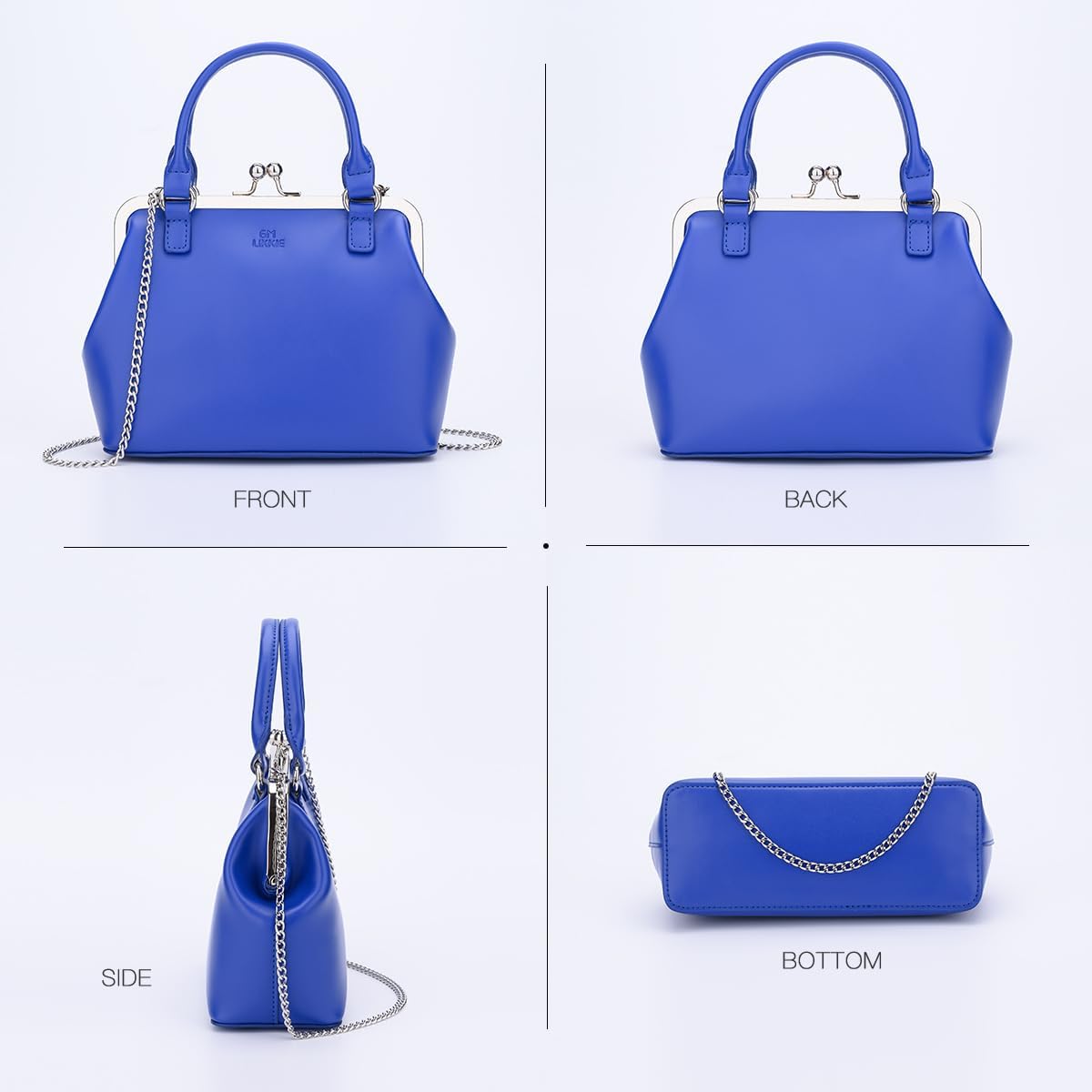 GM LIKKIE Kiss Lock Purses and Handbags, Vintage PU Leather Clutch Purses for Women, Top Handle Evening Handbag