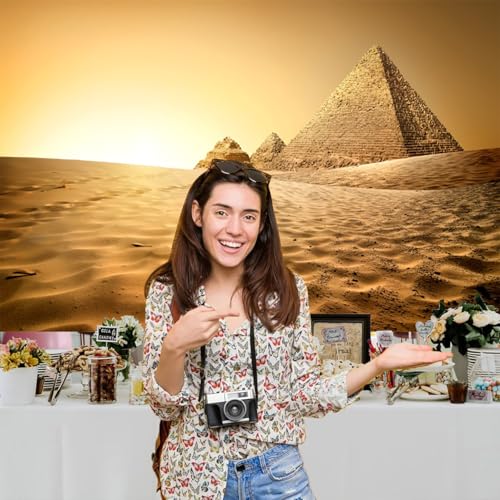 Fondo fotográfico 7x5 ft Egipto con pirámides miniatura 5