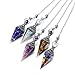 Top Plaza 6 Facet Hexagonal Point Pendant Pendulum for Reiki Wicca Dowsing Balancing Spiritual Resin Gemstone Crystal Amethyst Pendulums Necklace