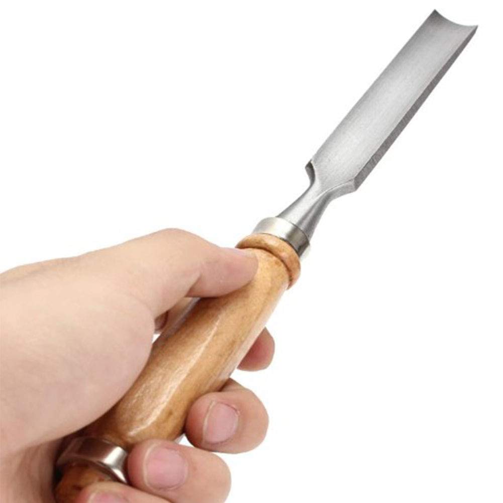 Scalpello per Lavorazione del Legno Scalpello per Legno Scalpello semicircolare Attrezzi per Lavorazione del Legno, Lama in Acciaio al Carbonio Manico in Legno Durev
