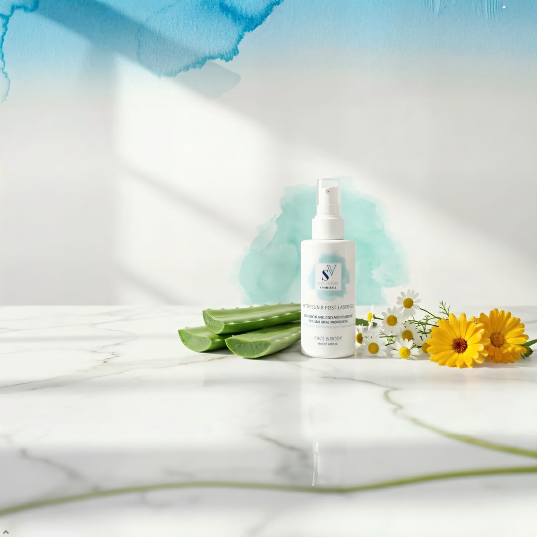 Gel idratante e lenitivo, post epilazione laser, dopo sole, dopo cera, con Acido Ialuronico, Pantenolo e Aloe Vera, 150 ml