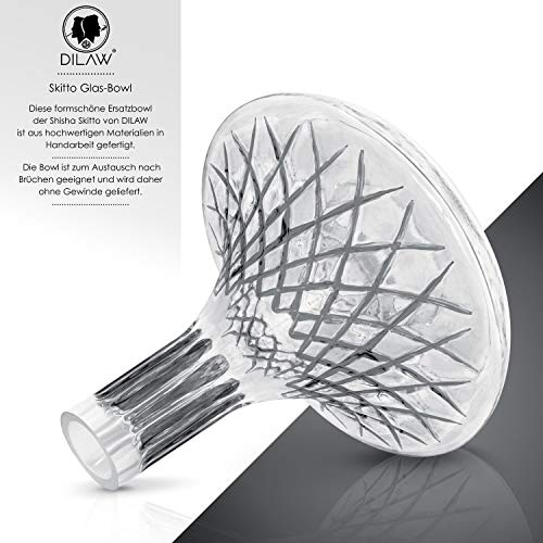 DILAW® SKITTO X Shisha Bowl Glas Ersatzglas Big Bowl ohne Gewinde Passend auf Shisha-Modelle mit Einer Außendurchmesser… – Bild 4