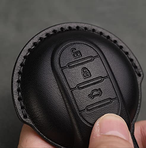YJADHU Chaveiro de couro para controle remoto de carro, apto para MINI Cooper Clubman Hardtop Hatchb