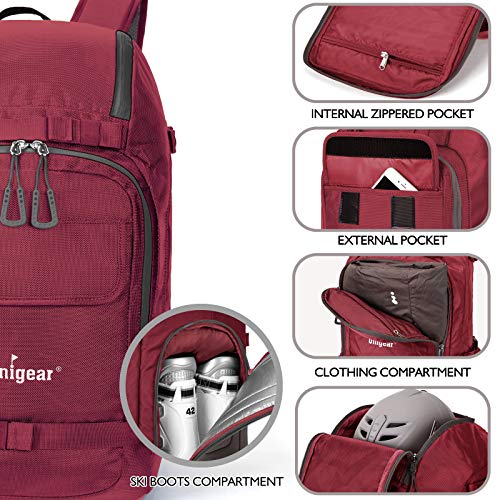 Image of Unigear Ski Boot Bag Backpack for Helmet 50L /70L, Goggles, Gloves, Skis, Snowboard & Accessories