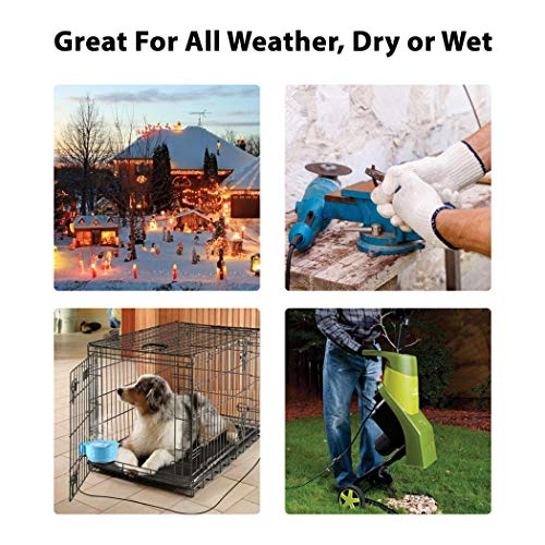 4 Pack Extension Cord Protective Cover Set (Black) | Indoor Outdoor Water-Resistant Holder For Holiday String Lights And Wires | Capsule Shaped Protector With Large Compartment #TOP1