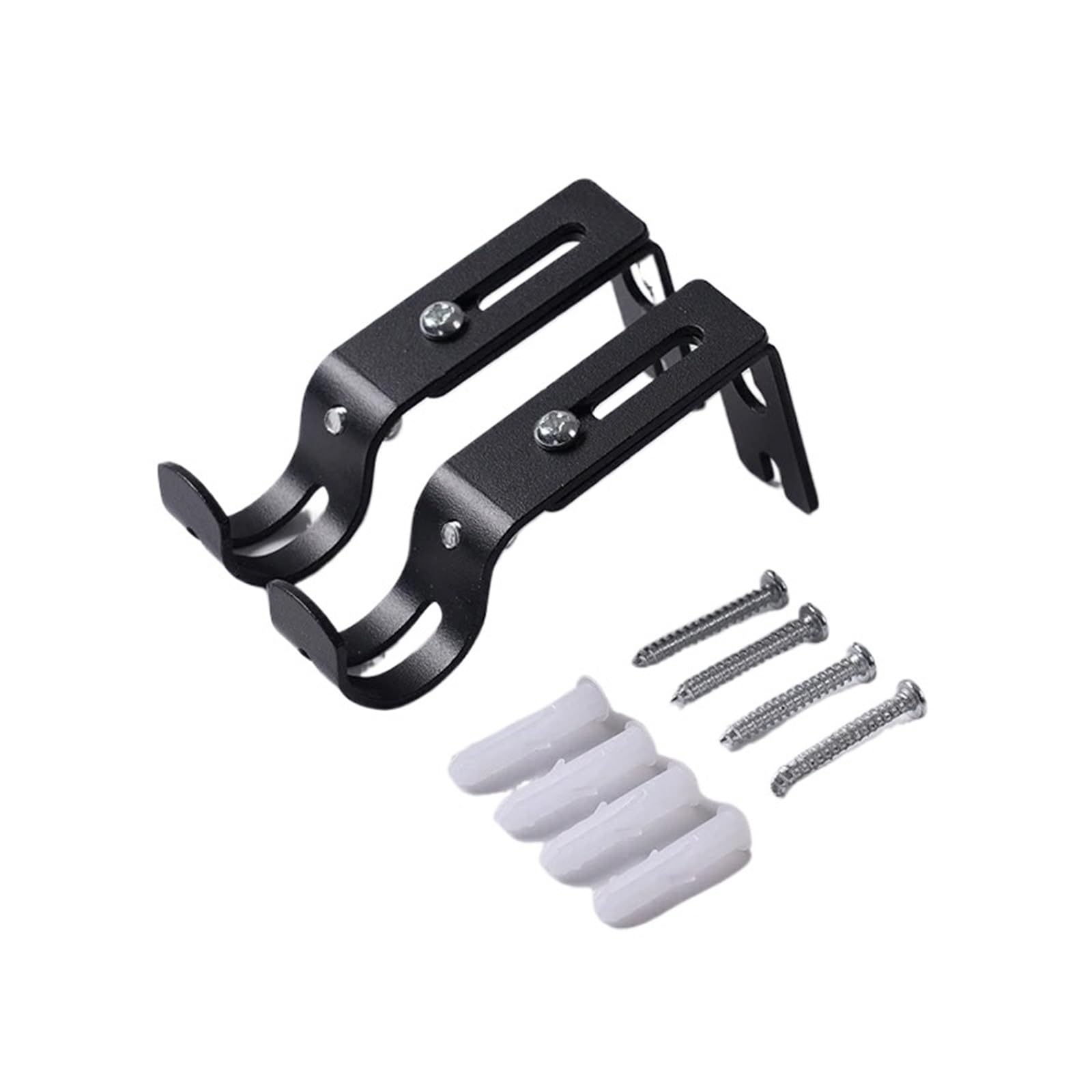 Gbrcen Curtain Rod Brackets 4pc Wall-mounted Curtain Rod Support Extendable Metal Roman Pole Bracket Universal Adjustable Hanging Hook For Bedroom Dormitory(White)