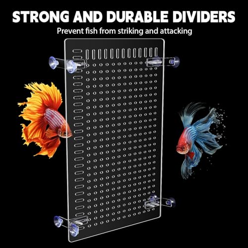 Image of Nuanchu 4 Set Acrylic Fish Tank Divider 17 x 10'' Aquarium Divider Kit Splicable Flexibly Aquarium Divider with Suction Cups Accessories Splicing Board for 30 /40 /50 /65 /75 /90 /125 /150 Gallon Tank