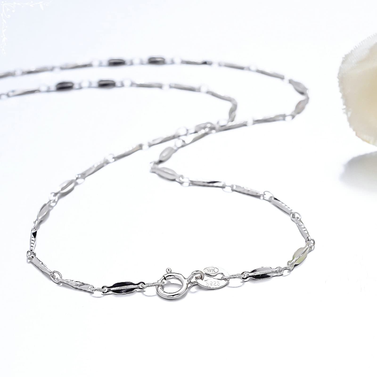 Catena di sterline, Collana collegamenti al Grano da 40-45 cm per Donne spose