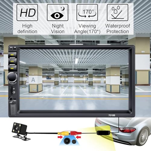 Double Din Car Stereo,7 Inch Car Radio with HD Touch Screen Bluetooth Car Stereo,Bluetooth Hands-Free Calling,Mirror Link,AUX/EQ/SWC…