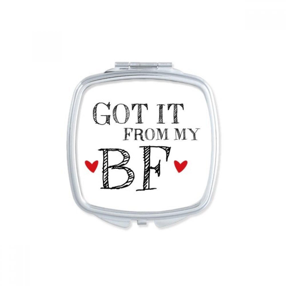 Miroir de poche compact Saint-Valentin pour petite amie