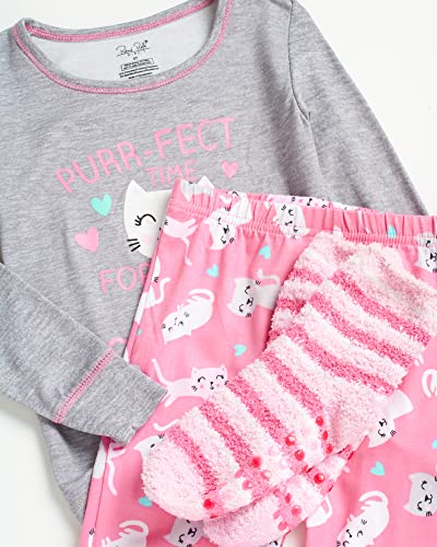 Rene Rofe Girls' Pajamas Set – 4 Piece Super Soft T-Shirt and Sleep Pants (Big Girl)3