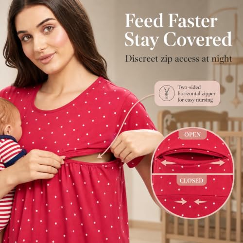 Image of AV2 Women's Cotton Floral Calf Length Maternity Nighty