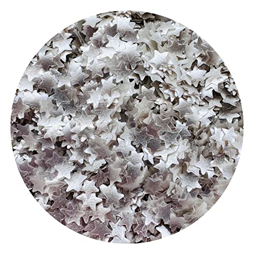 EDIBLE GLITTER SILVER STARS 0.04 Ounce FREE SHIPPING Used cakes, ...