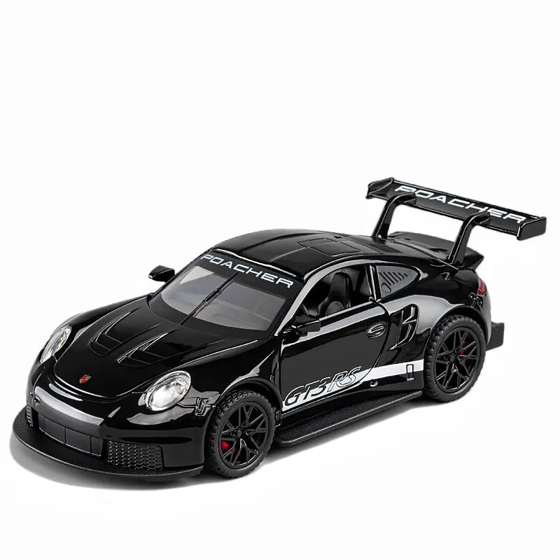 Image of 1:32 Porche 911 GT3 RS Diecast Metal Pull Back Car - 4 Openable Doors with Sound & Light | Perfect Toy & Gift for Kids 【Colors as Per Stock】