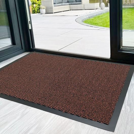 RSM RUGS Heavy Duty Non Slip Dirt Trapper Rubber Edge Barrier Mats Floor Carpets Entrance Rugs