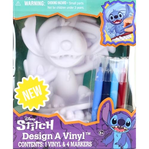 Tara Toy Disney Stitch Design A Vinyl Surfing Edition DIY Coloring Craft Set with Washable Markers...