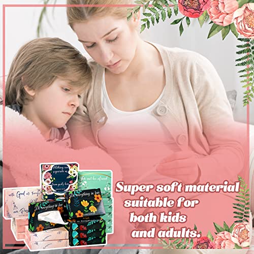 Image of Yinder 24 Packs 960 Sheets Tissue Cube Car Facial Boxes Disposable Facial Travel Tissues Holder Soft Watercolor Boxes 2 Ply 40 Sheets for Wedding Household Car Kitchen Bathroom(Religious)
