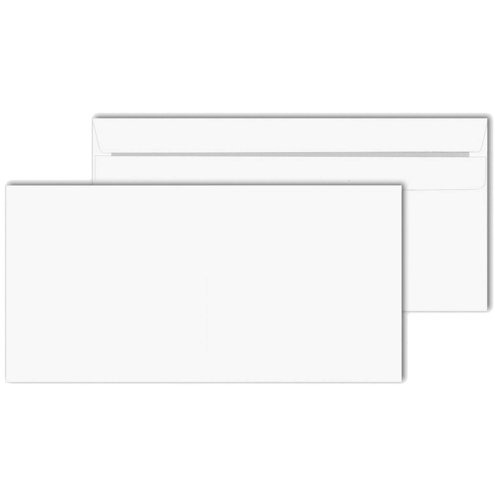 KK Verpackungen Briefumschläge DIN Lang 110x220 mm | 5000 Stück, selbstklebend ohne Fenster | Weiß 75 g/m² | Kuverts für Standardbriefe