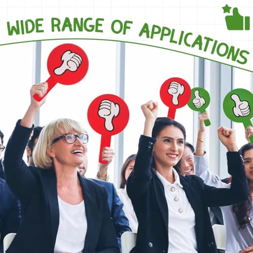 2 Stück Daumen Hoch Daumen Runter Paddel, Ja Nein Paddel Schilder Wahr Falsch Grün Rot,Klassenzimmer-Wahlpaddel,Klassenzimmer Schüler Abstimmungspaddel,Wiederverwendbares Bewertungsbrett