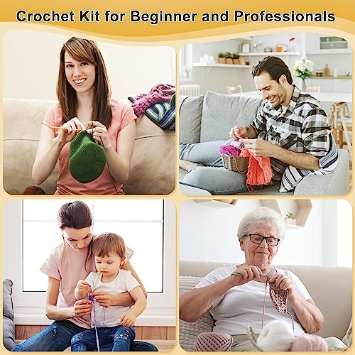 Image of Aeelike 1093 Yards for Crocheting, Crochet Starter Kits, Black